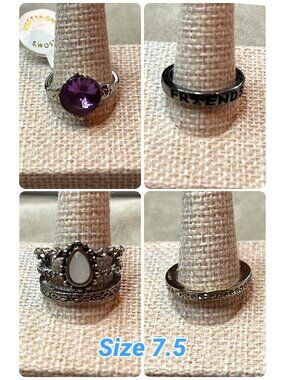 Vintage Fashion Statement Ring Lot Women Size 7.5